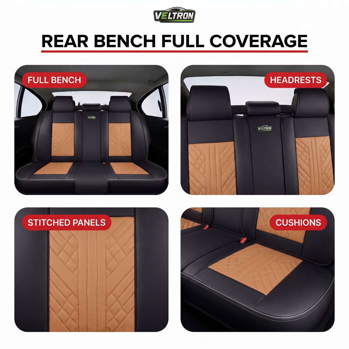 Brown & Black Car Seat Covers