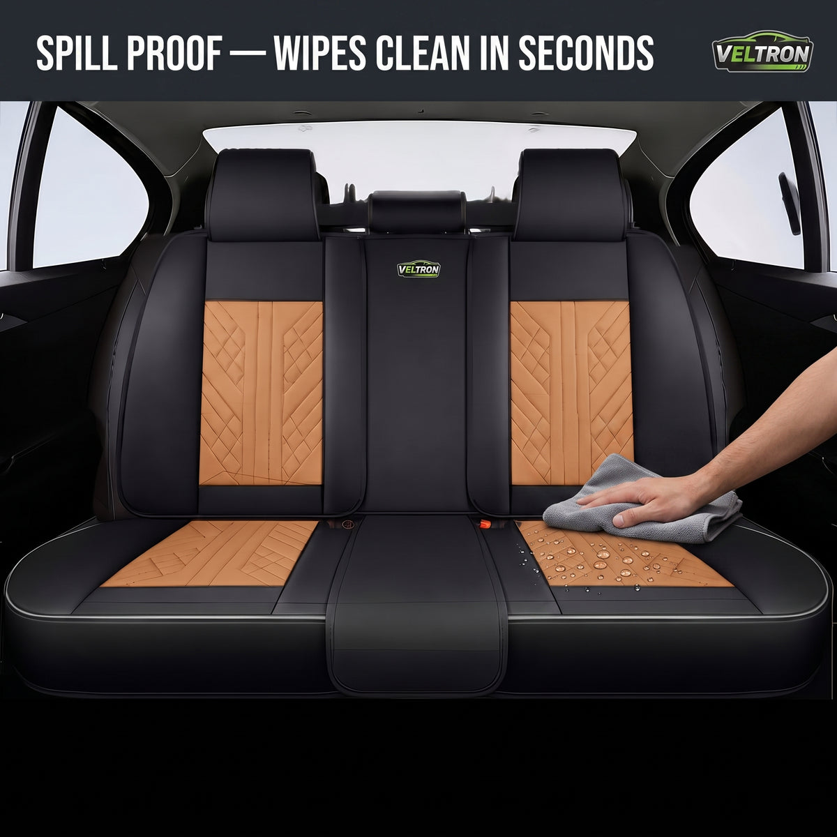Brown & Black Car Seat Covers