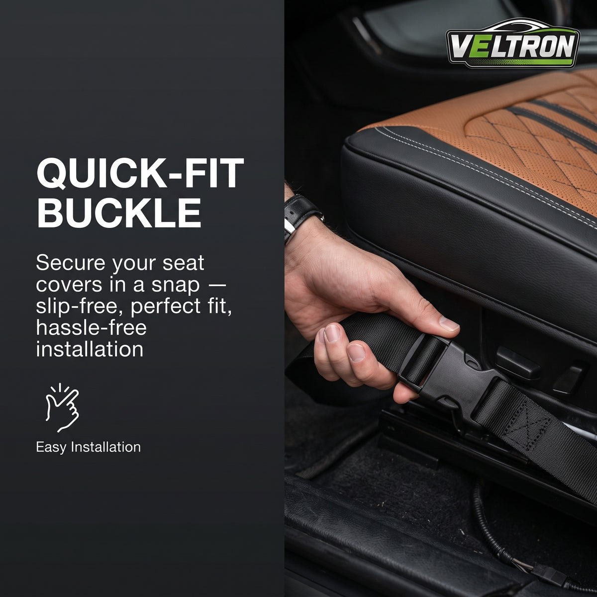 Brown & Black Car Seat Covers