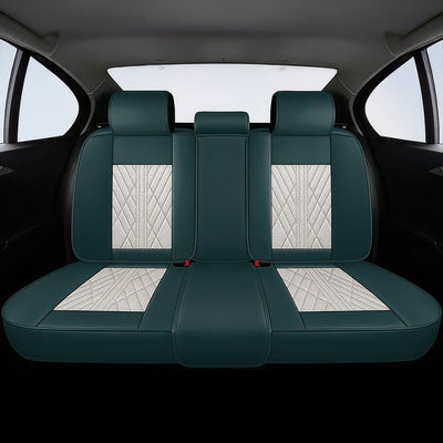 Beige & Green Car Seat Covers