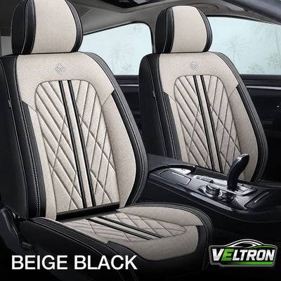 Beige & Black Car Seat Covers