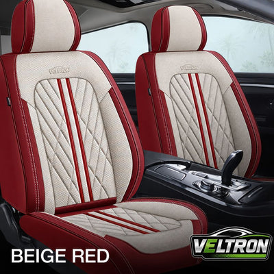 Beige & Red Car Seat Covers