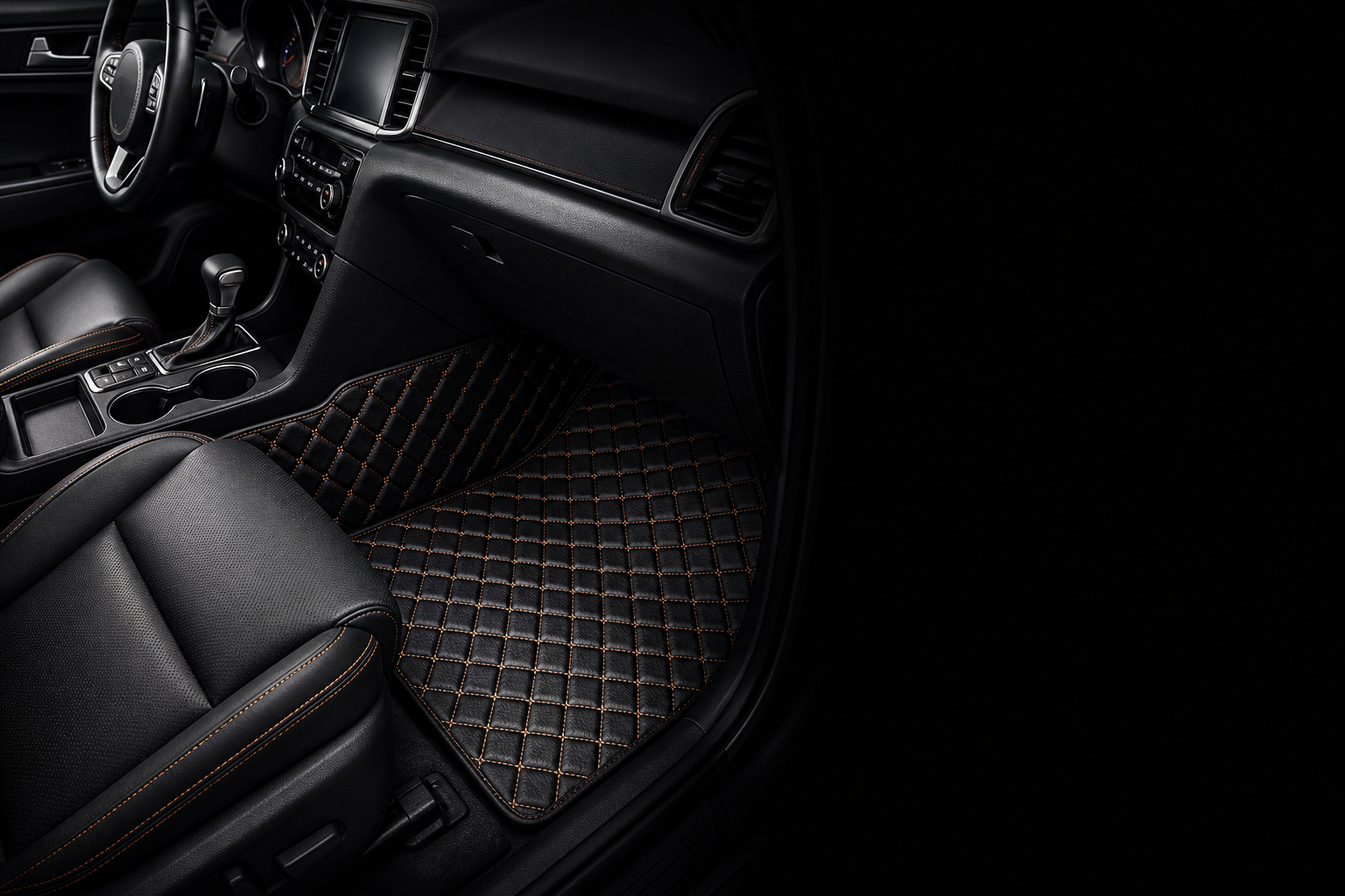 Veltron custom car mats installed in a premium car interior